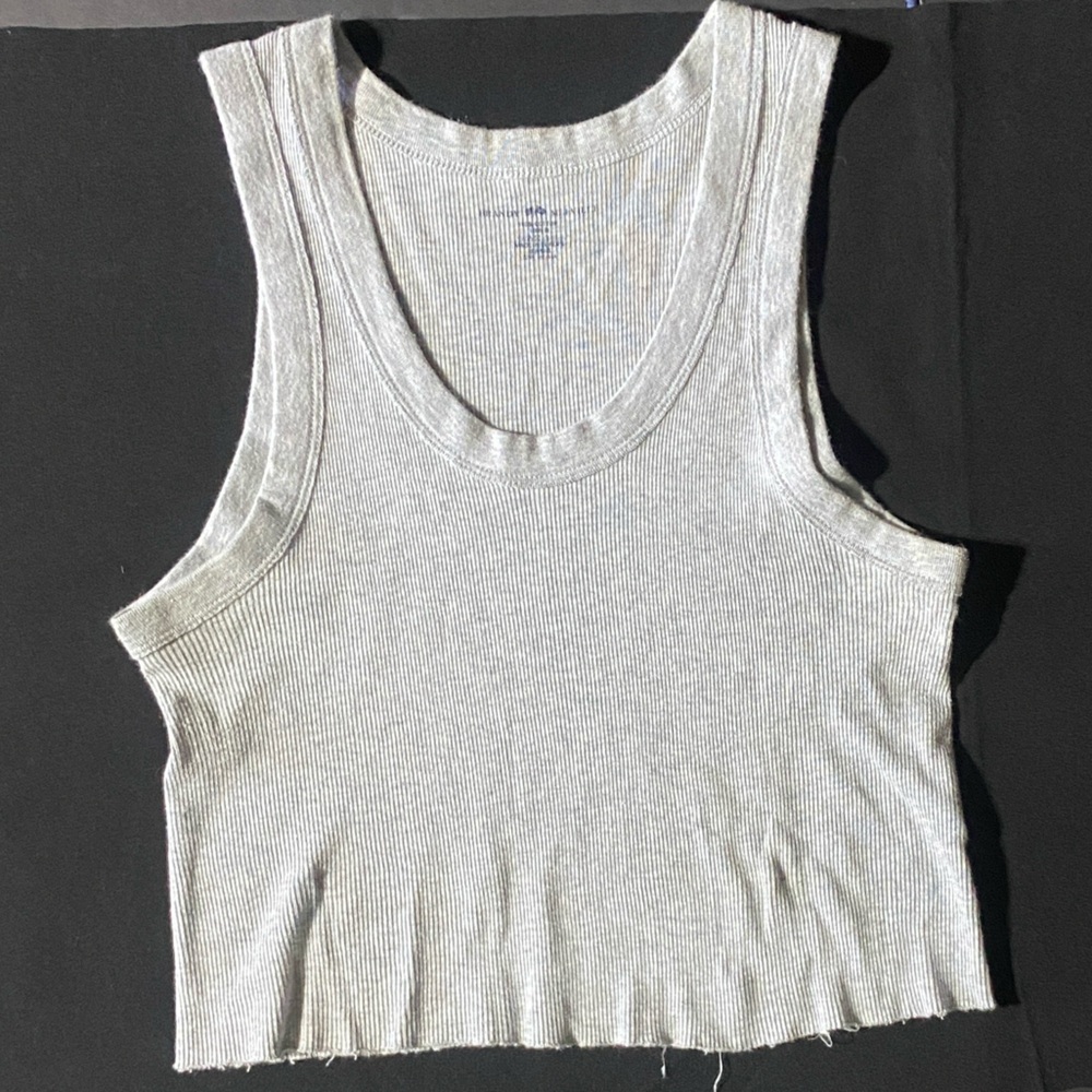Brandy Melville Light Gray Ribbed Tank Top